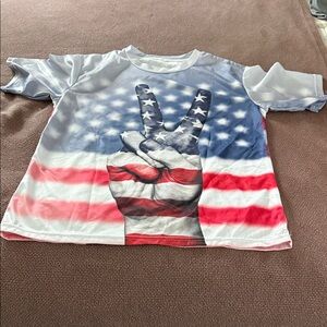 Men’s' American Flag Peace Sign Tee - Red, White & Blue